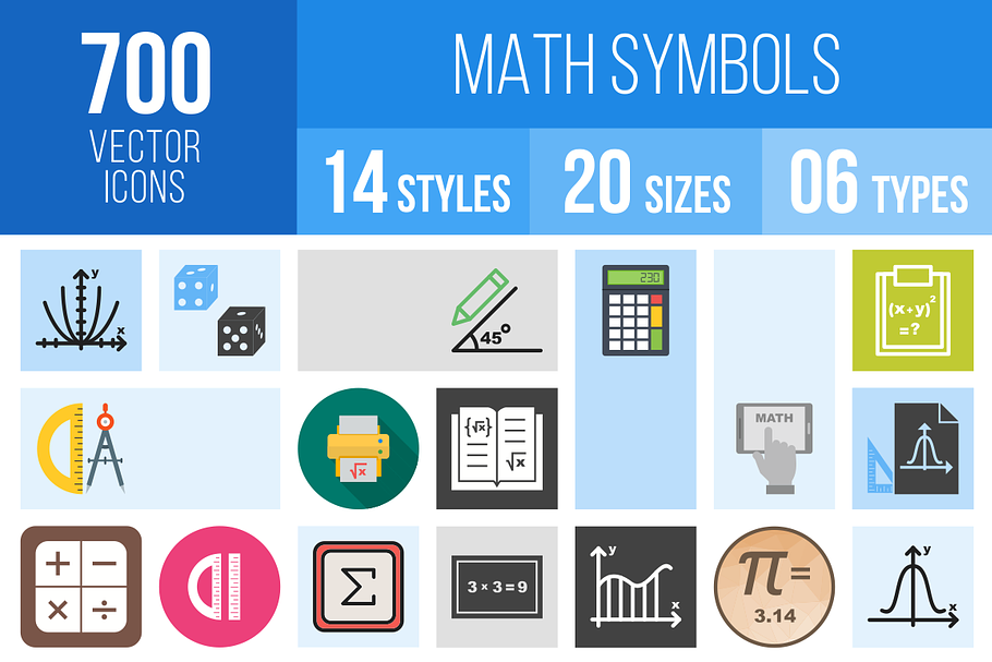 700 Math Symbols Icons in Graphics - product preview 8