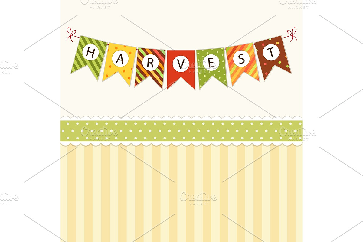 Cute autumn bunting flags with letters in traditional colors in Illustrations - product preview 8