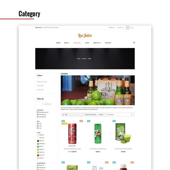 Leo Juice Store in Bootstrap Themes - product preview 3