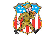 World War Two Soldier American Carto