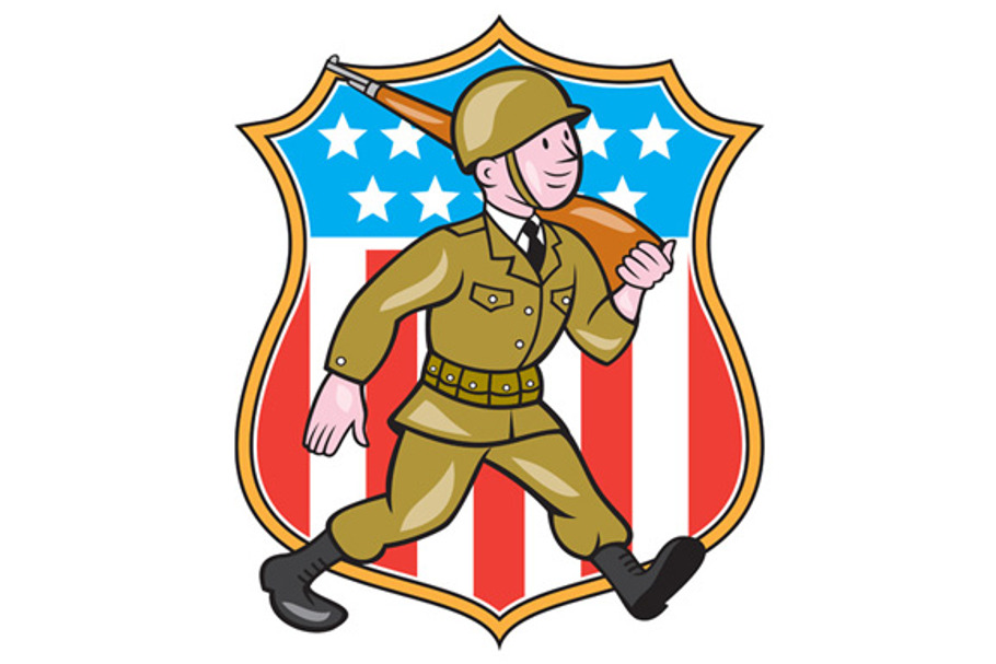 World War Two Soldier American Carto in Illustrations - product preview 8