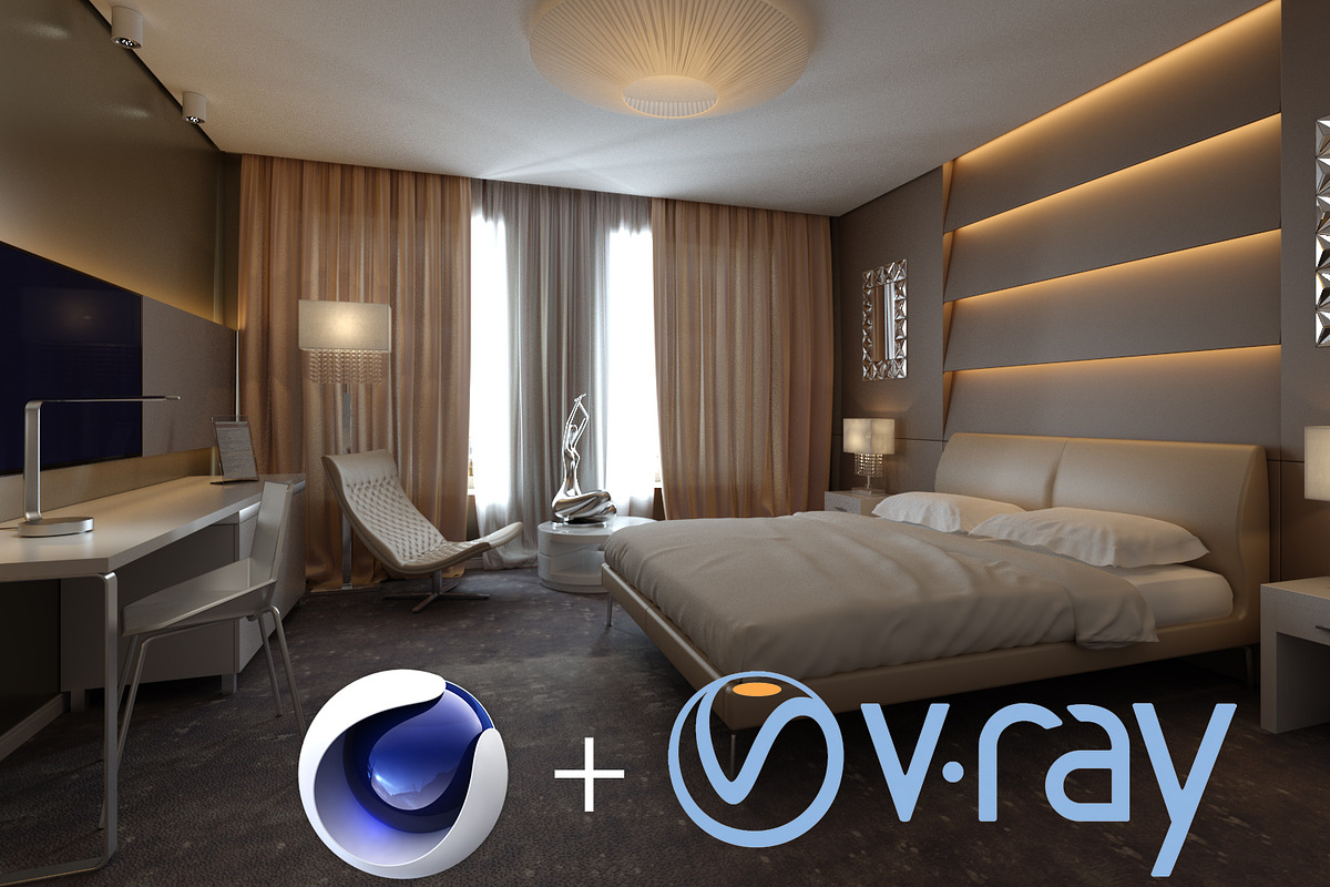 Hotel Room interior design for C4D in 3D - product preview 8