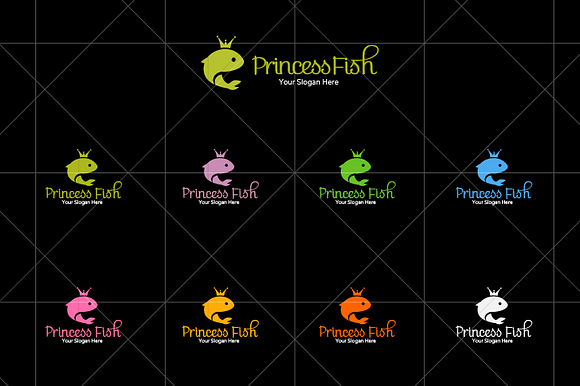 Princess Fish logo in Logo Templates - product preview 1