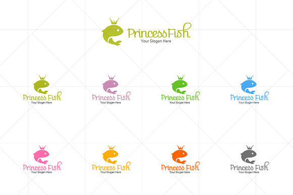 Princess Fish logo in Logo Templates - product preview 2