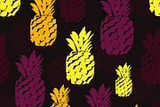 Seamless pattern with pineapples.