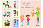 With Dad we are interested posters set of vector
