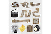 Movie Equipments Colourful Vector Collection.
