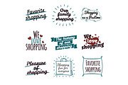 Shopping Label Logotypes Collection on White.