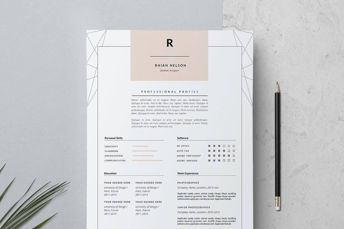 3 page Resume Template / Rhian in Resume Templates - product preview 8