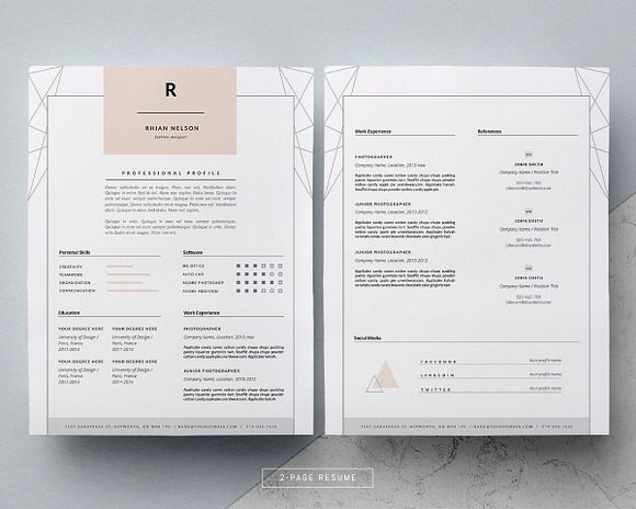 3 page Resume Template / Rhian in Resume Templates - product preview 1