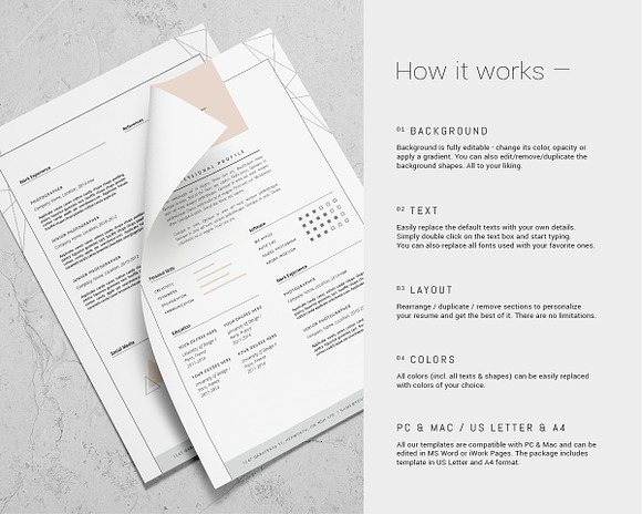 3 page Resume Template / Rhian in Resume Templates - product preview 3
