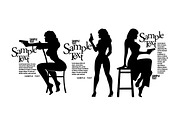 Silhouettes Girls with a gun