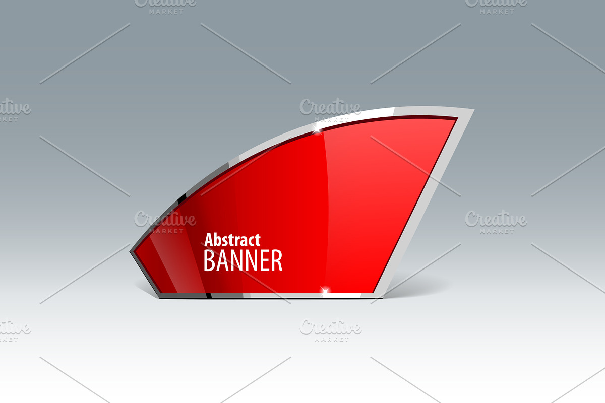 Shiny gloss red vector banner in Product Mockups - product preview 8