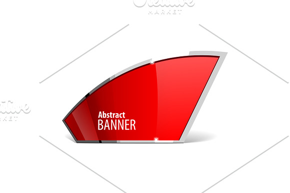 Shiny gloss red vector banner in Product Mockups - product preview 1