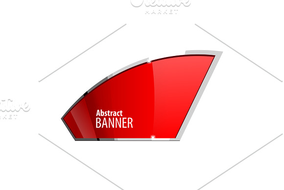 Shiny gloss red vector banner in Product Mockups - product preview 2