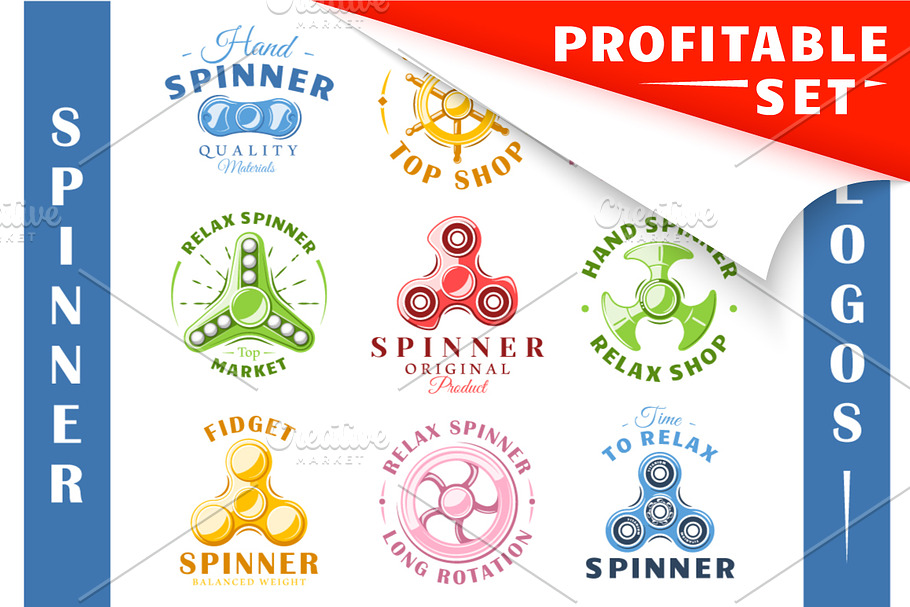 18 Colored Spinner Logos Templates