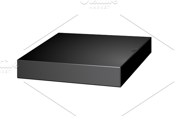 Black Package slim Cardboard Box in Product Mockups - product preview 1