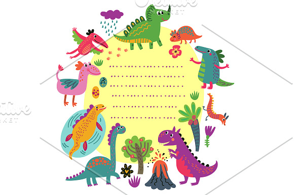 9 CUTE DINOSAURS in Illustrations - product preview 2
