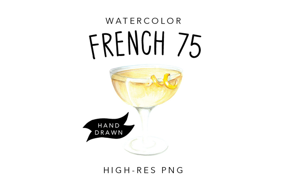Watercolour Cocktail Illustration in Illustrations - product preview 8