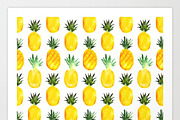 Pineapples watercolor pattern