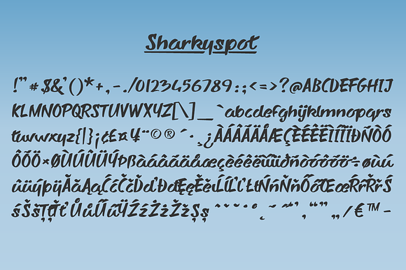 Sharky Spot font in Script Fonts - product preview 2