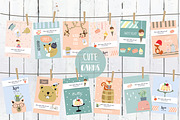 12 cute lovely design animal cards5#