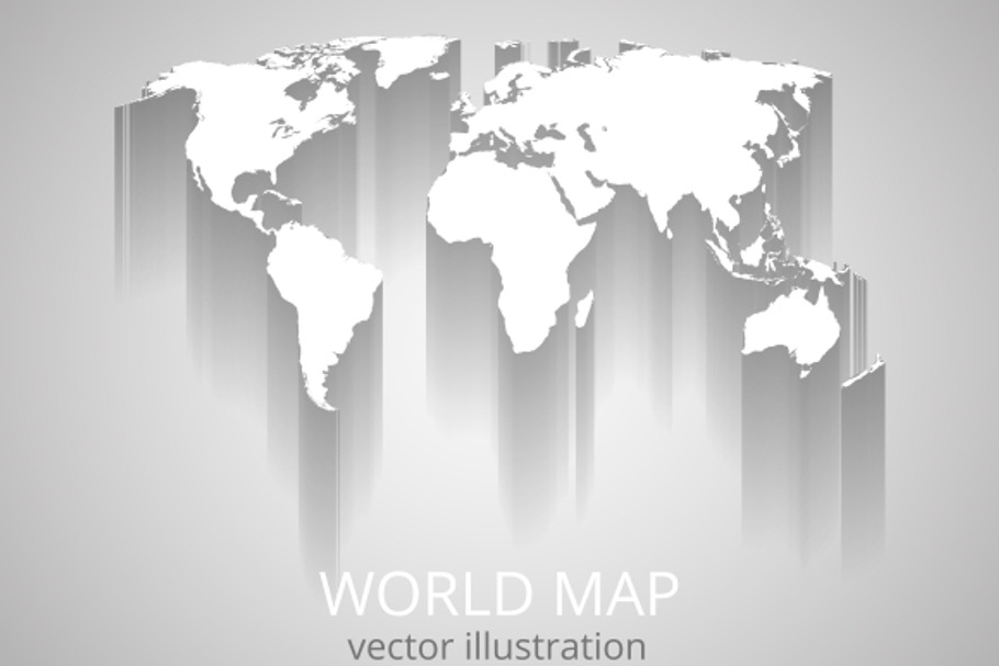 world map with shadow in Illustrations - product preview 8