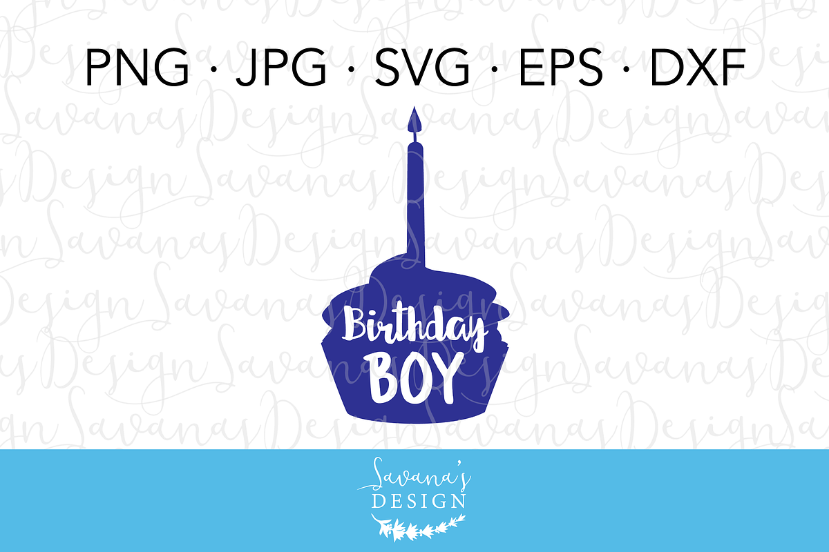 Birthday Boy Cupcake SVG Cut File in Illustrations - product preview 8
