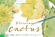 Blooming CACTUS-Clipart set