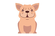 Cute small dog cartoon flat vector icon