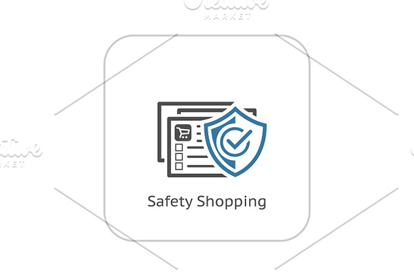 Safety Shopping Icon. Flat Design.