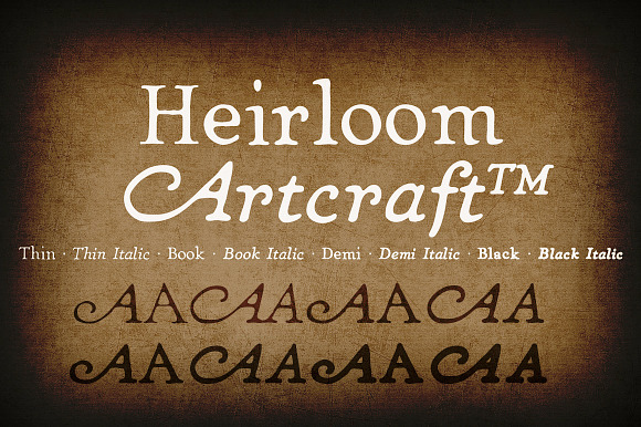 Heirloom Artcraft Family in Serif Fonts - product preview 1