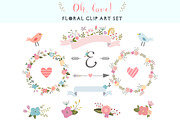 Oh, love! floral clip art set