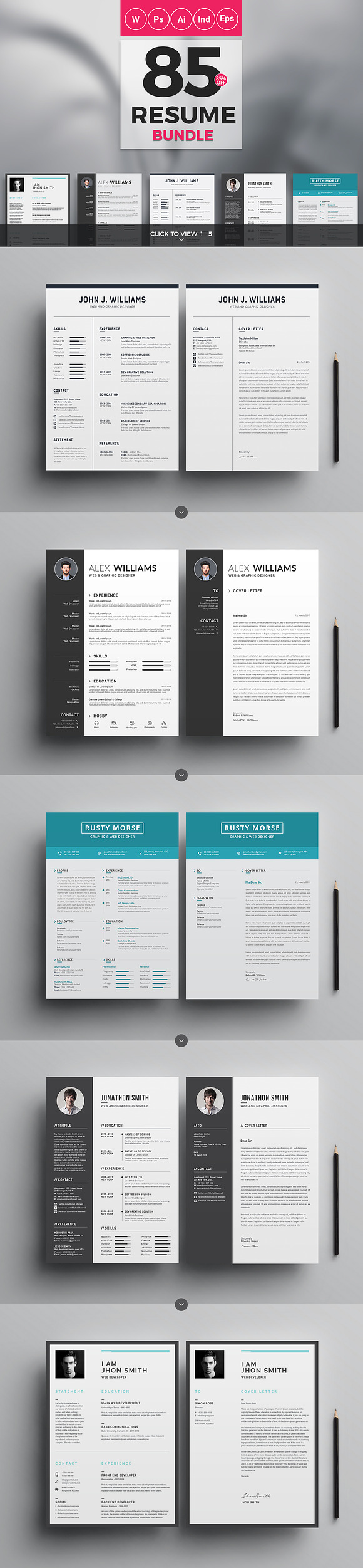 Best 10 Resume/CV Bundle in Resume Templates - product preview 1