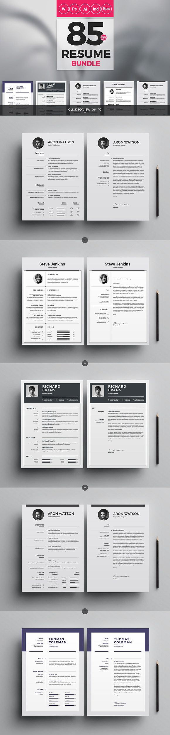 Best 10 Resume/CV Bundle in Resume Templates - product preview 2