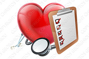 Heart Stethoscope Clipboard Medical Concept
