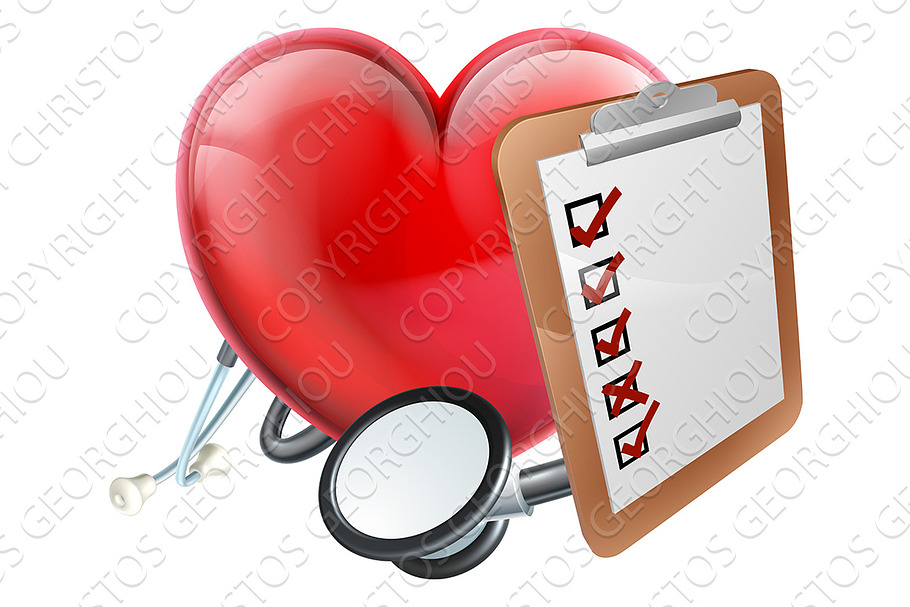 Heart Stethoscope Clipboard Medical Concept in Objects - product preview 8