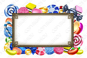 Candy Sweets Background Frame Sign