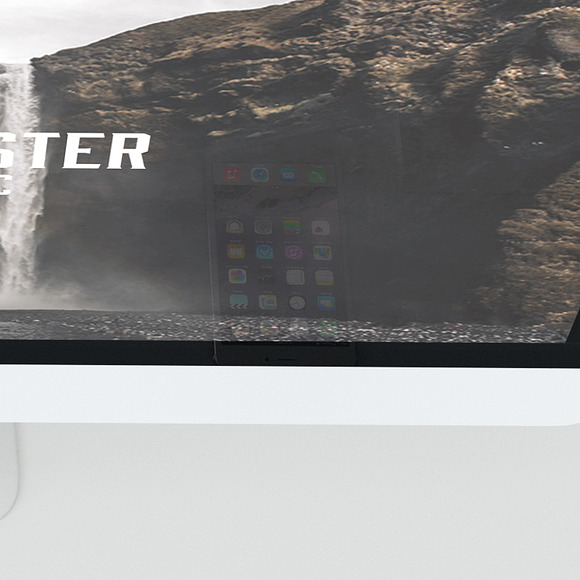 White Top iMac Mockup in Mobile & Web Mockups - product preview 3