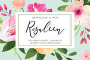 Rosaleen - watercolor clipart