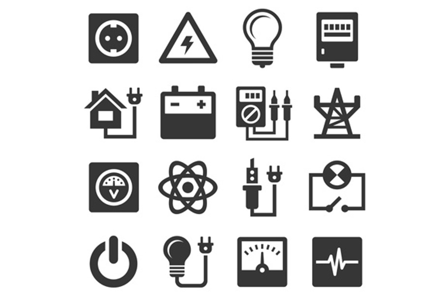 Energy Electricity Icons Set in Graphics - product preview 8