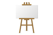Wooden Easel with Blank Canvas Set