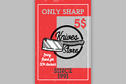 Color vintage knives store banner