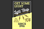 Color vintage light shop banner