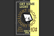 Color vintage light shop banner