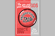 Color vintage pins production banner