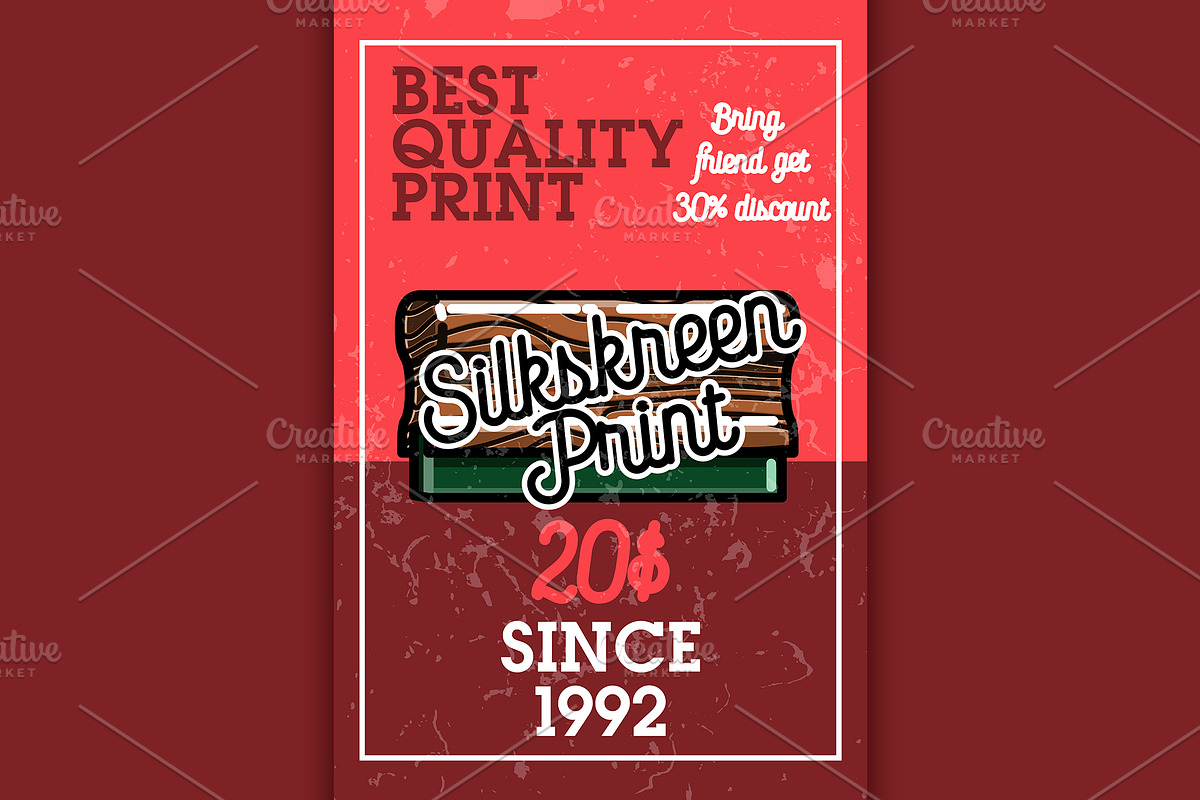 silkskreen print banner in Illustrations - product preview 8