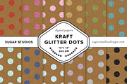 Kraft Glitter Dots Background Set