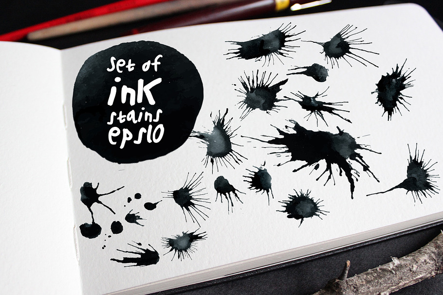 Set of ink stains. in Illustrations - product preview 8