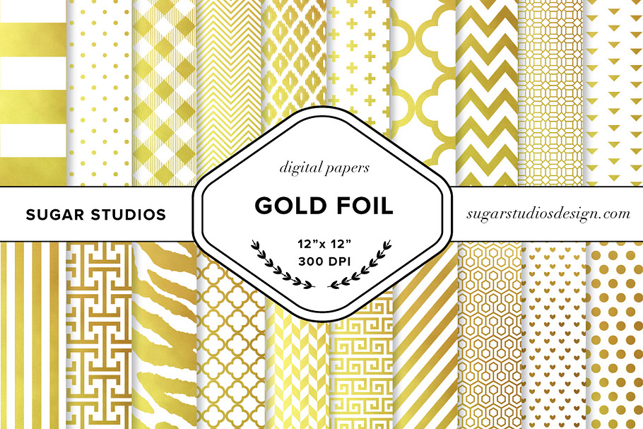 Gold Foil Pattern Digital Background